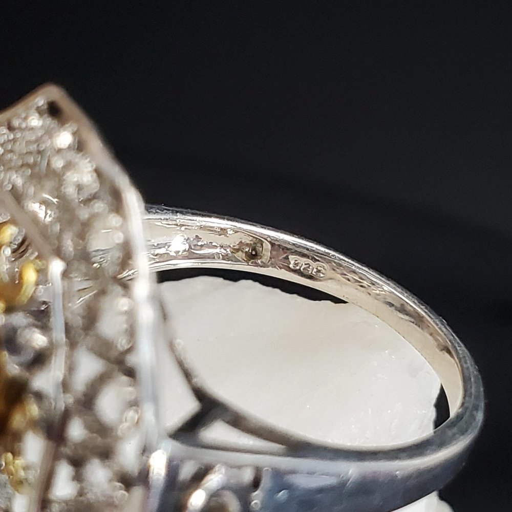 Unique Designer Solid Sterling Silver 925/14k Gol… - image 6